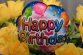 Happy birthday, funny flower balloon celebration