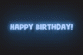 Happy Birthday blue neon greeting card (gif animation)