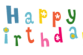 Happy Birthday letters (png transparent, multicolor)