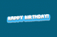 Happy Birthday text rotating gif animation