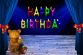 Happy Birthday, Bear red blue colorful