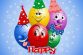Happy birthday colorful balls
