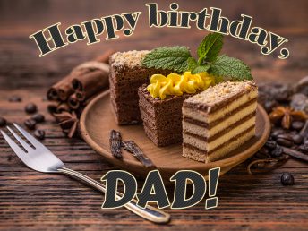 Happy Birthday, Dad! Card with wishes.