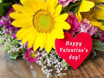 Card with Bouquet of Summer Flowers.