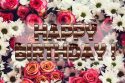 Happy Birthday card with cake letters